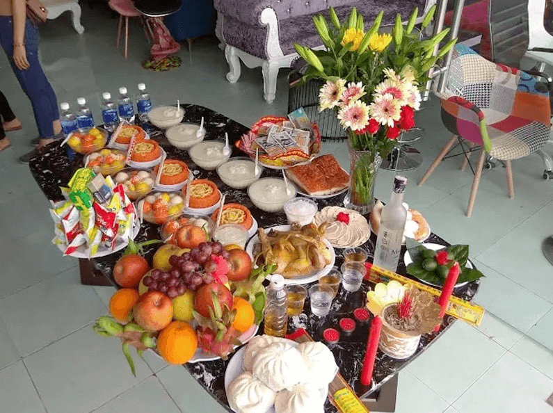 mâm cúng về nhà mới đơn giản