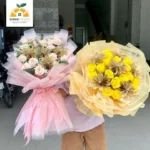 BÓ HOA TIỀN TONE HỒNG