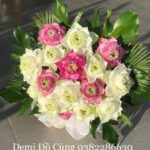 GIỎ HOA SEN HỒNG TRẮNG