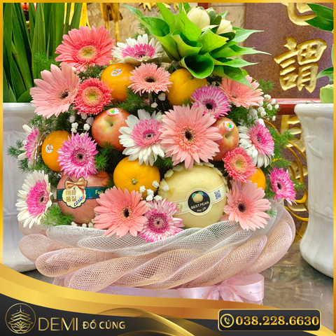 GIỎ TRÁI CÂY - TONE HỒNG