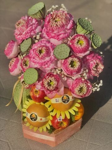 Khay Lục Giác Hoa Sen