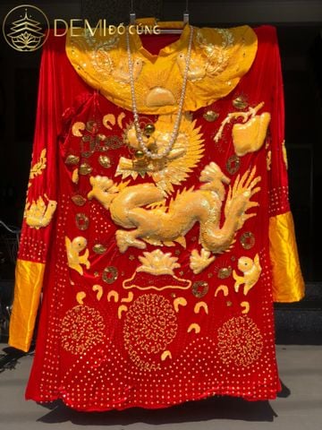 ÁO BÀ RỒNG NỔI NHUNG - ĐỎ