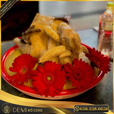 XÔI GÀ CÚNG KÈM HOA